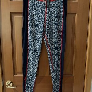 Kari Traa Red and Blue Patterned Leggings